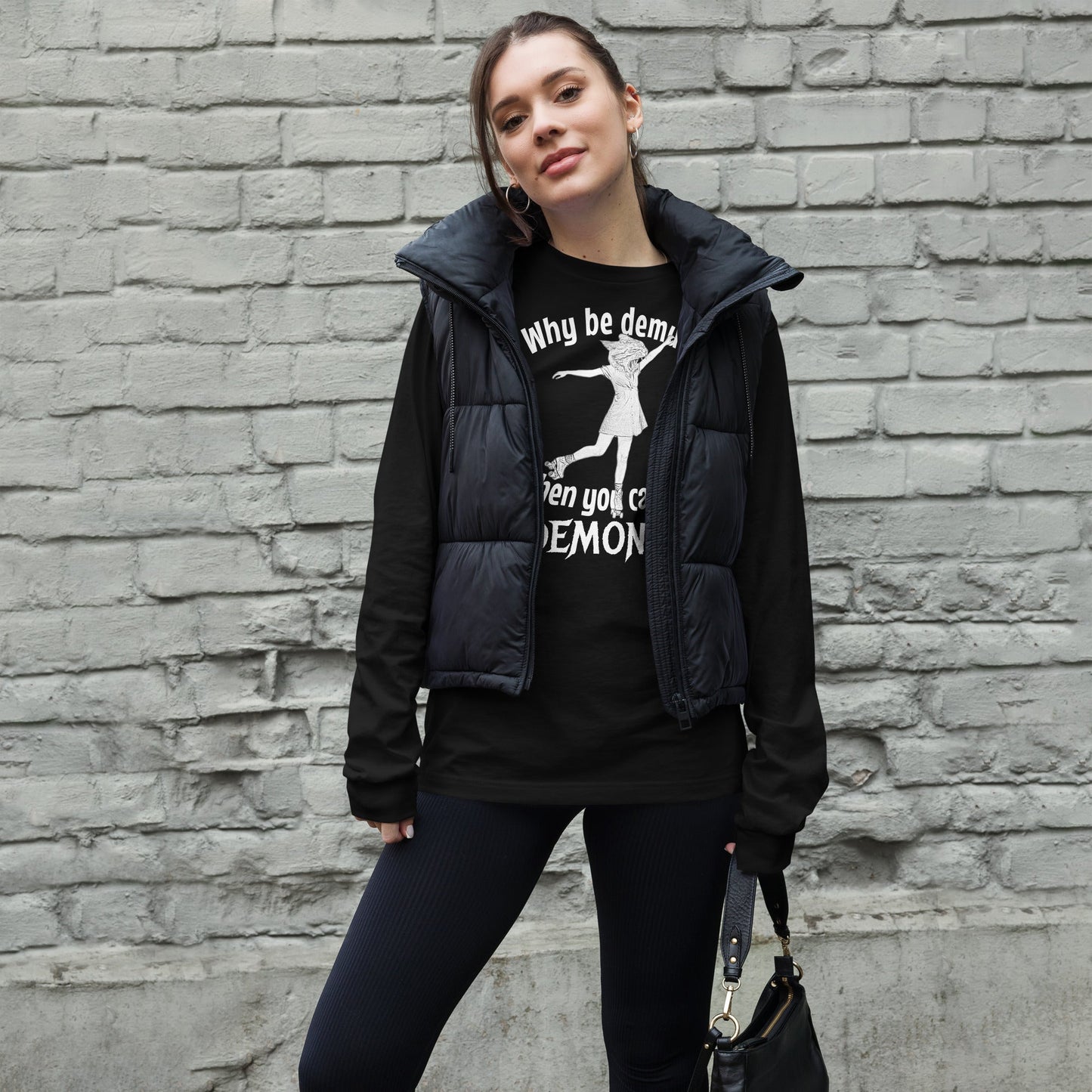 Demure or Demonic Unisex Long Sleeve Tee - Cats on Wheels