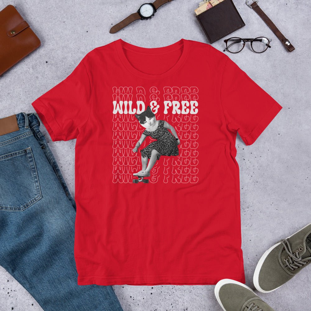 Wild and Free Unisex t-shirt - Cats on Wheels
