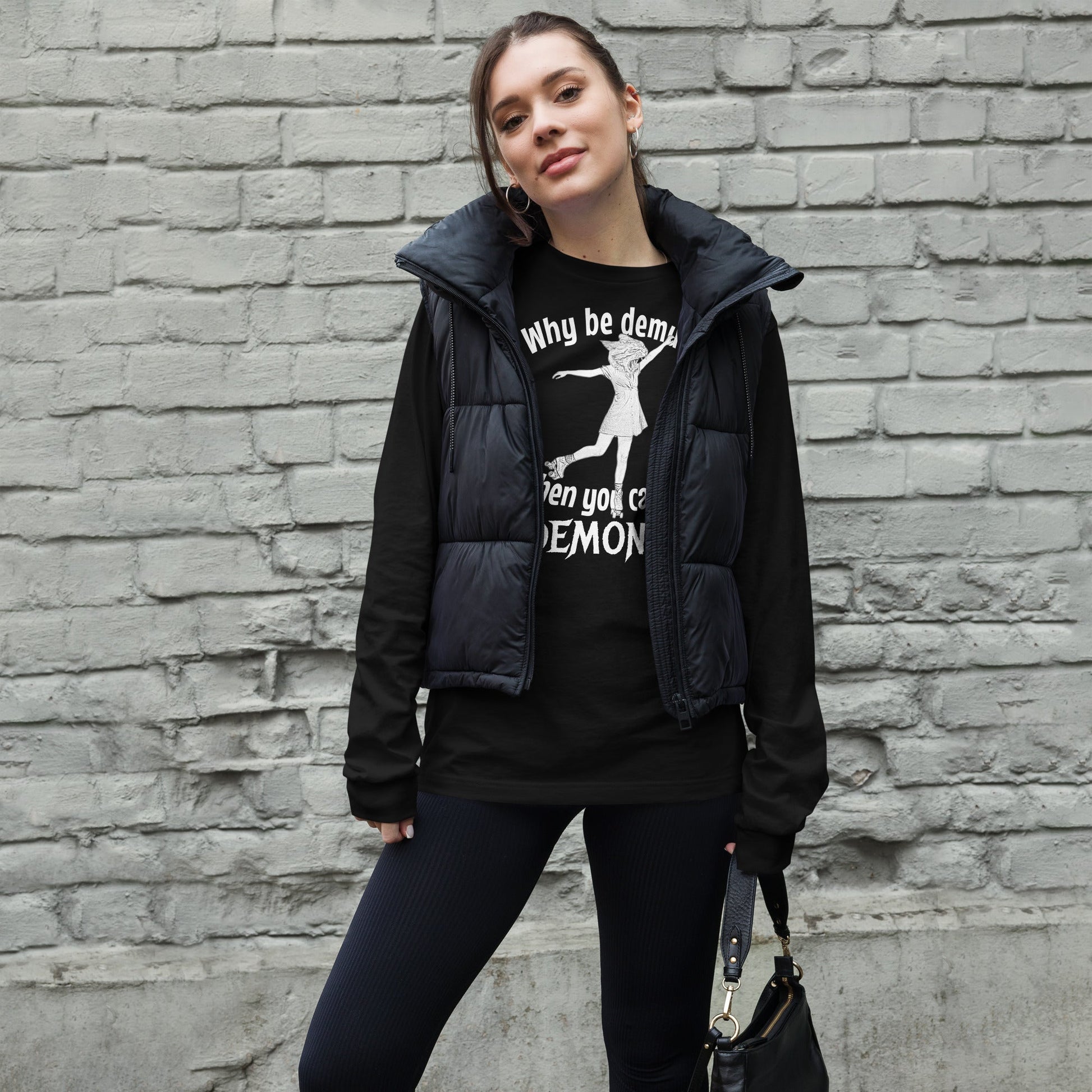 Demure or Demonic Unisex Long Sleeve Tee - Cats on Wheels