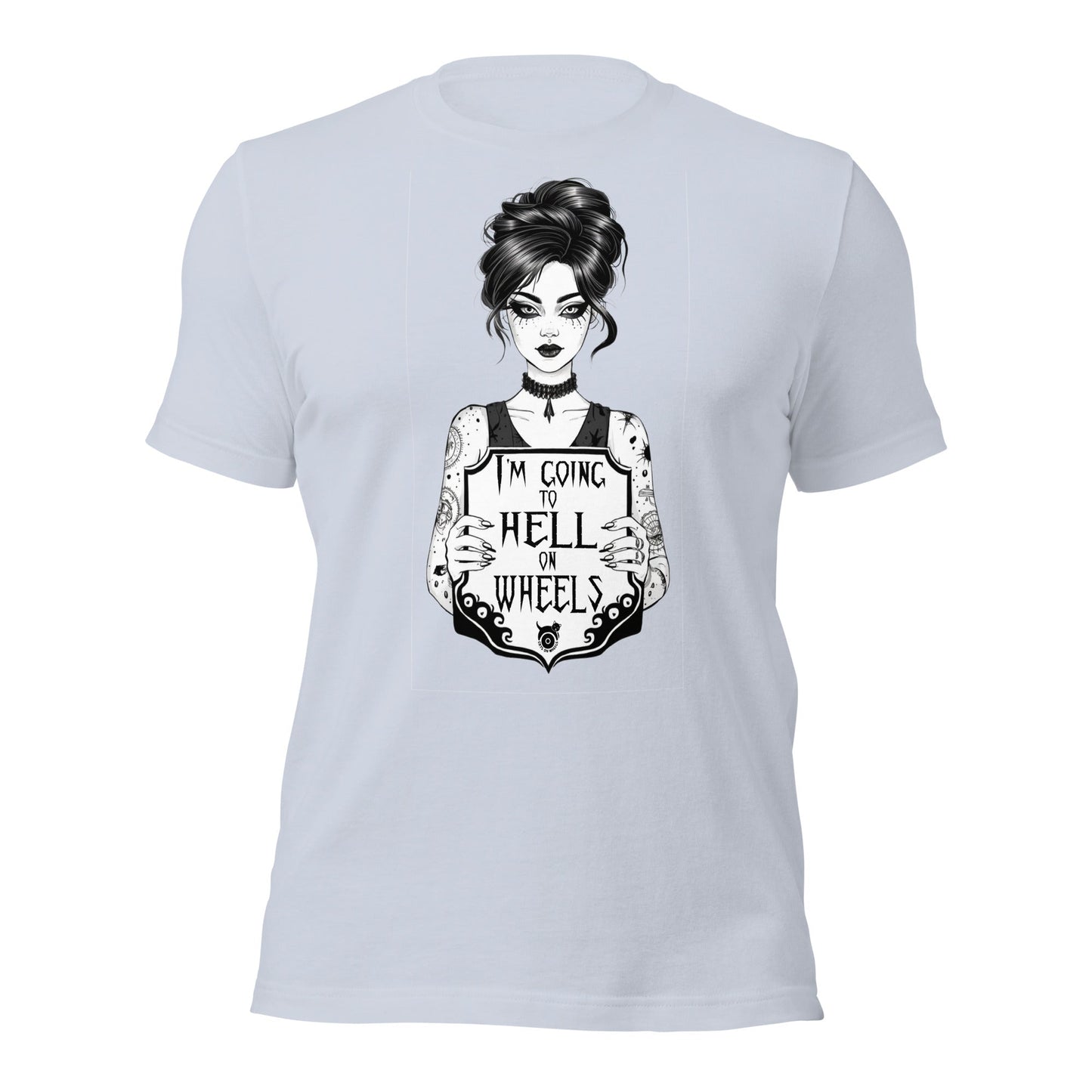 Going to Hell on Wheels t - shirt - Cats on Wheels