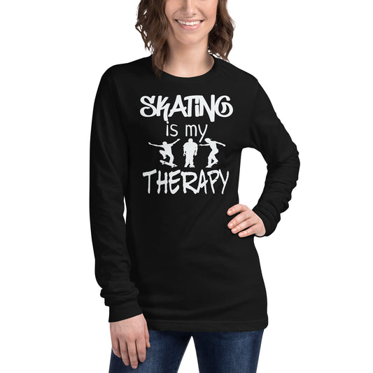 Skating is my Therapy Long Sleeve Tee - Cats on Wheels