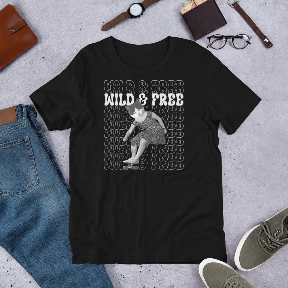 Wild and Free Unisex t-shirt - Cats on Wheels