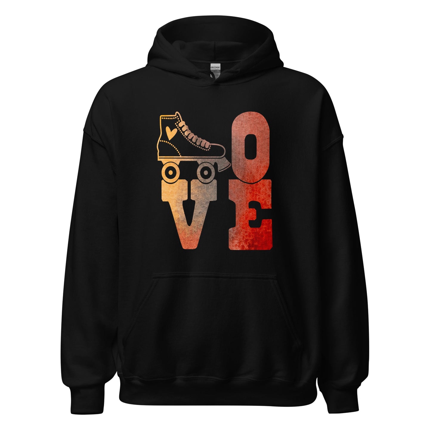 Yellow/Red Roller Skating Love Hoodie - Cats on Wheels