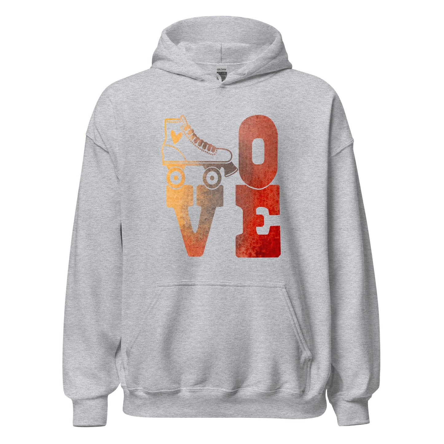 Yellow/Red Roller Skating Love Hoodie - Cats on Wheels